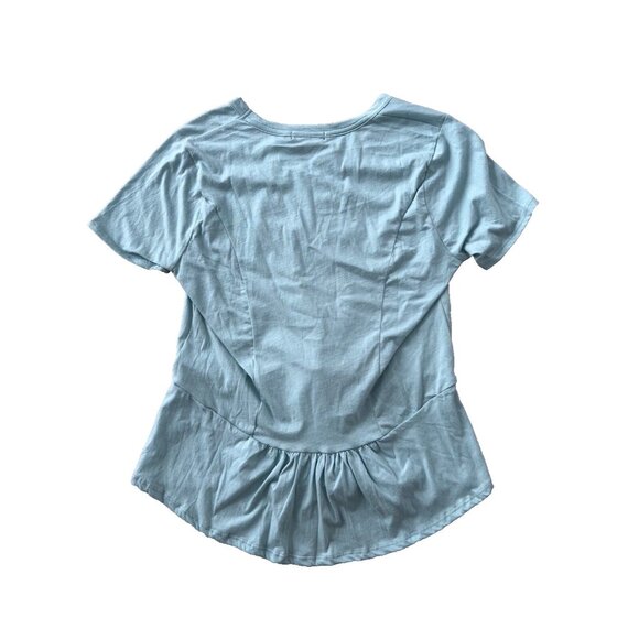 Joe's Collection Peggy Peplum Ruffled Hem Top Dusty Blue ( M ) - Picture 4 of 4
